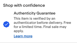 Authenticity Guarantee review not recommended.